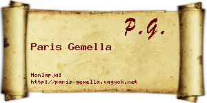Paris Gemella névjegykártya
